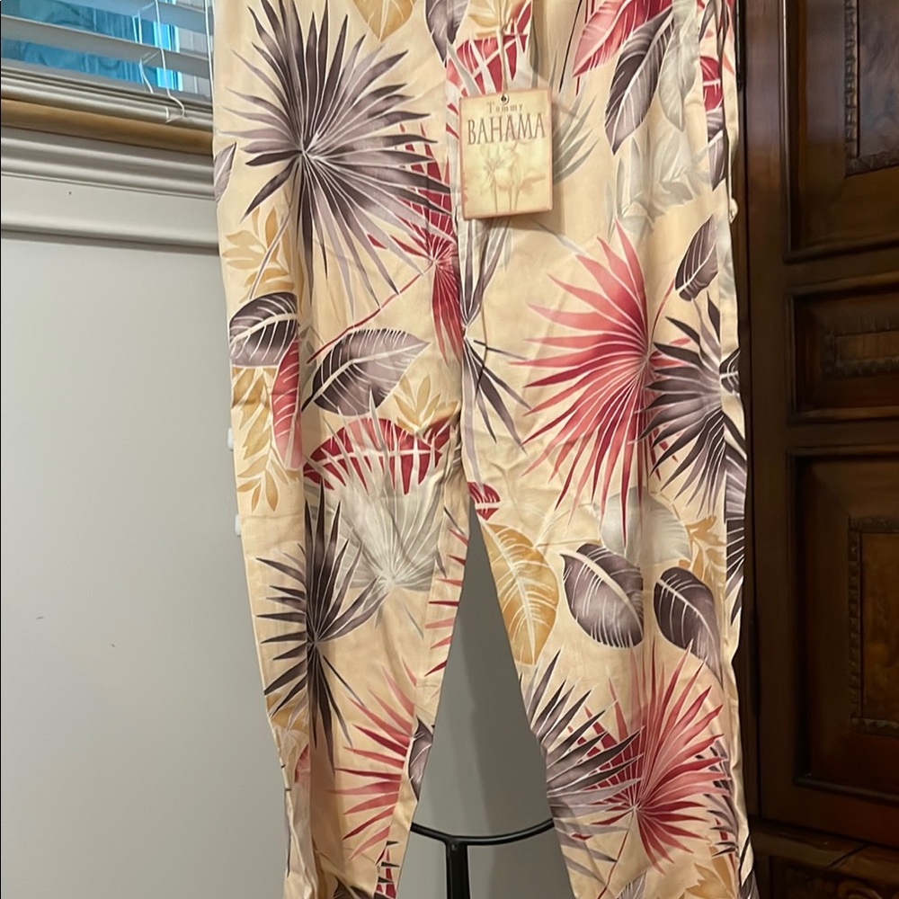 Tropical Leaf Print Pants New with tags